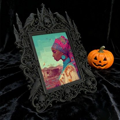 Unique-dark-design Gothic Dark-style Photo Frame | Witchy Herbal Tea Blend Shop Decor, Photo Ornament, Wall-mountable & Tabletop, Portable F