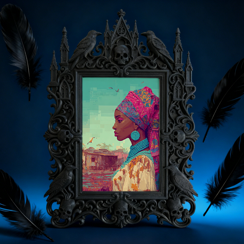 Unique-dark-design Gothic Dark-style Photo Frame | Witchy Herbal Tea Blend Shop Decor, Photo Ornament, Wall-mountable & Tabletop, Portable F