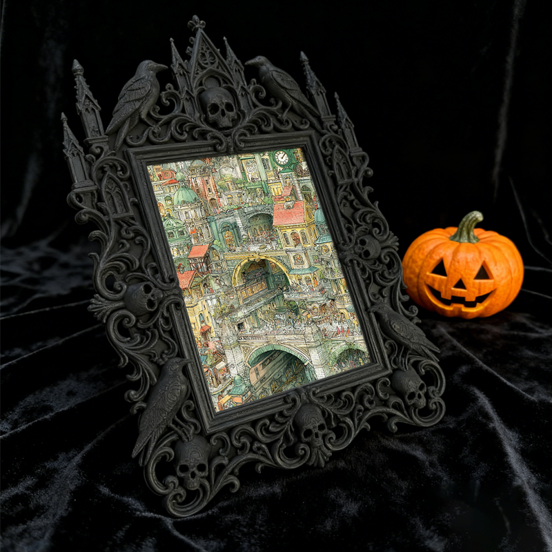 Tough-dark Gothic Dark-style Photo Frame | Gothic Motorcycle Accessory Shop Decor, Photo Ornament, Dual-use Display, Wear-resistant Frame