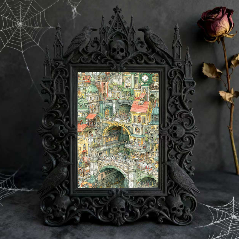 Tough-dark Gothic Dark-style Photo Frame | Gothic Motorcycle Accessory Shop Decor, Photo Ornament, Dual-use Display, Wear-resistant Frame