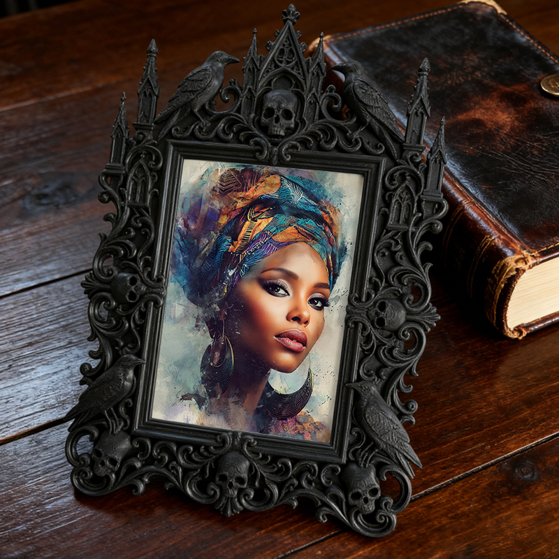 Collector-fave Gothic Dark-style Photo Frame | Vintage Horror Movie Poster Shop Decor, Photo Ornament, Wall/Table Dual-use, Display-grade Fr
