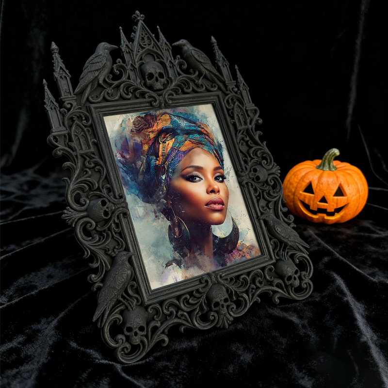 Collector-fave Gothic Dark-style Photo Frame | Vintage Horror Movie Poster Shop Decor, Photo Ornament, Wall/Table Dual-use, Display-grade Fr