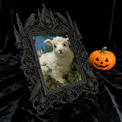 Eye-catching-dark Gothic Dark-style Photo Frame | Dark Fantasy Resin Jewelry Shop Decor, Photo Ornament, Wall-mountable & Tabletop, Creative