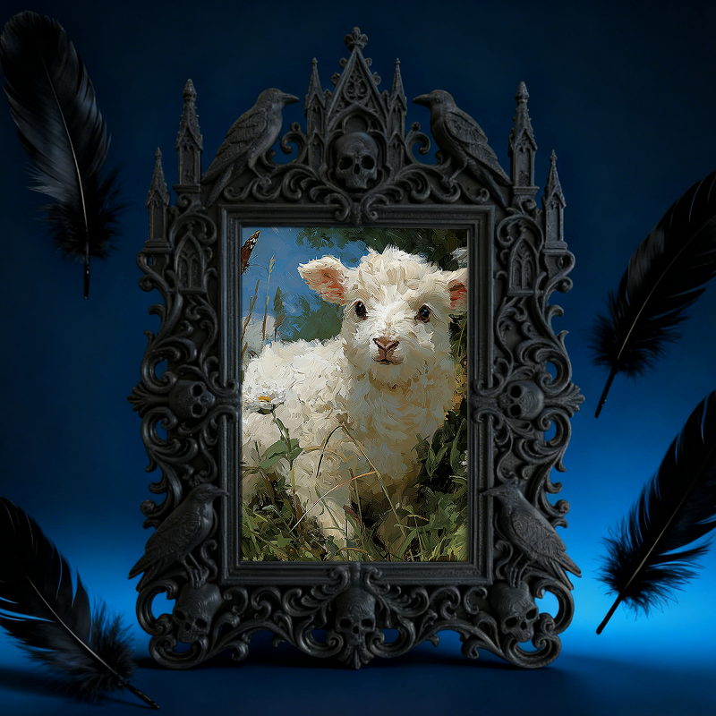 Eye-catching-dark Gothic Dark-style Photo Frame | Dark Fantasy Resin Jewelry Shop Decor, Photo Ornament, Wall-mountable & Tabletop, Creative
