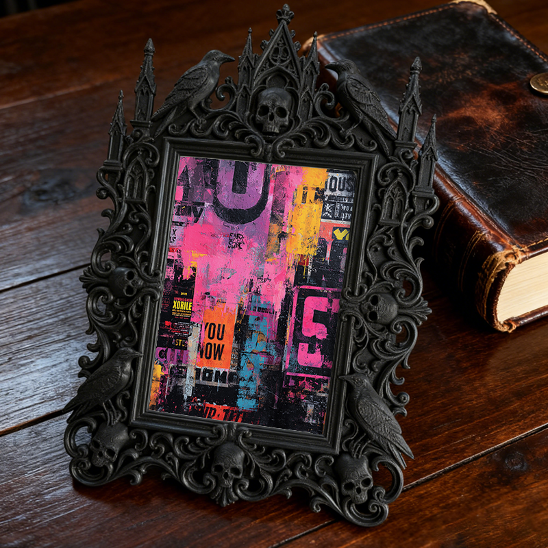 Adorable-dark Gothic Dark-style Photo Frame | Gothic Handmade Pet Toy Shop Decor, Photo Ornament, Dual-use Display, Cute Frame