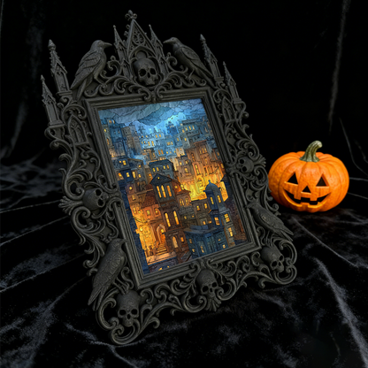 TikTok-trending Gothic Dark-style Photo Frame | Vampire Masquerade Ball Photo Booth Decor, Photo Ornament, Wall-mountable & Tabletop, Plasti
