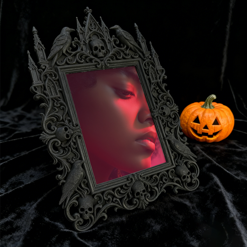 Highly-coveted Gothic Dark-style Photo Frame | Dark Fantasy LARP Event Decor, Photo Ornament, Wall-mountable & Tabletop, Scratch-resistant F