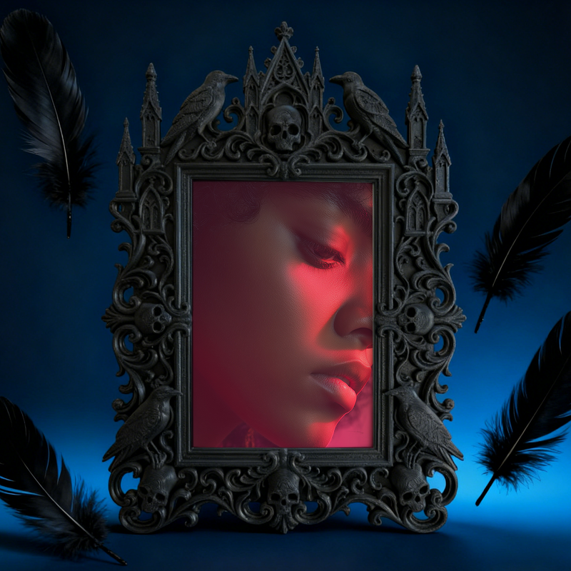 Highly-coveted Gothic Dark-style Photo Frame | Dark Fantasy LARP Event Decor, Photo Ornament, Wall-mountable & Tabletop, Scratch-resistant F