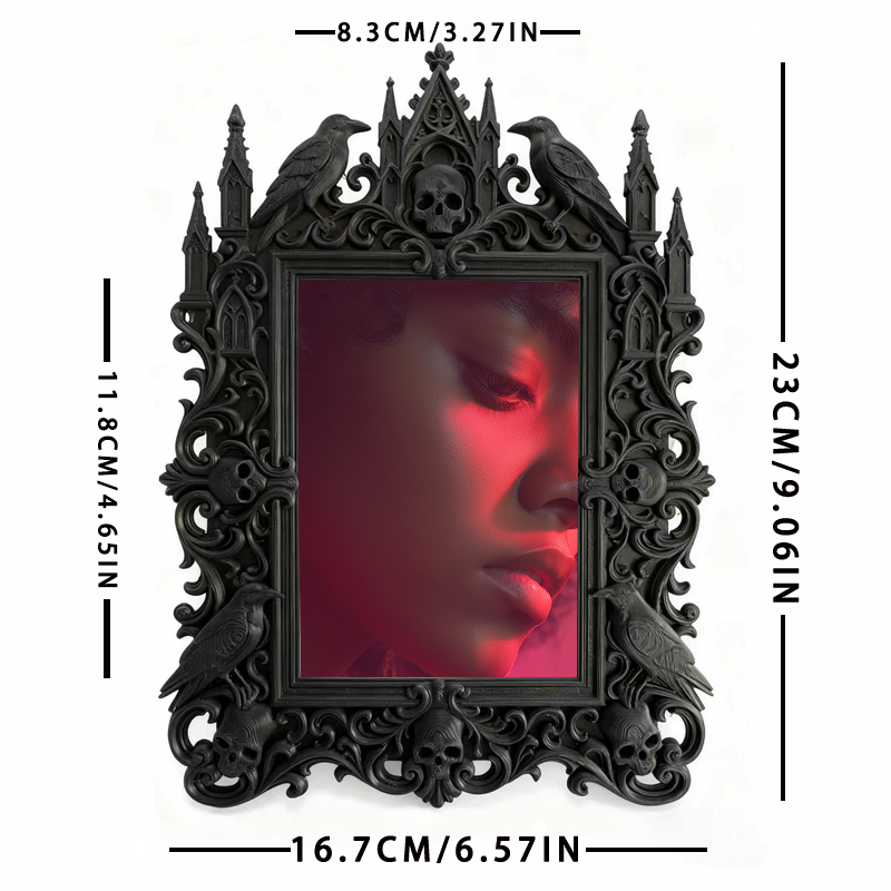 Highly-coveted Gothic Dark-style Photo Frame | Dark Fantasy LARP Event Decor, Photo Ornament, Wall-mountable & Tabletop, Scratch-resistant F