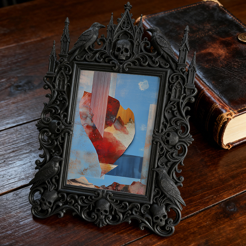 Trend-leading Gothic Dark-style Photo Frame | Gothic Wedding Bridal Shower Decor, Photo Ornament, Wall/Table Dual-use, Eco-friendly Frame