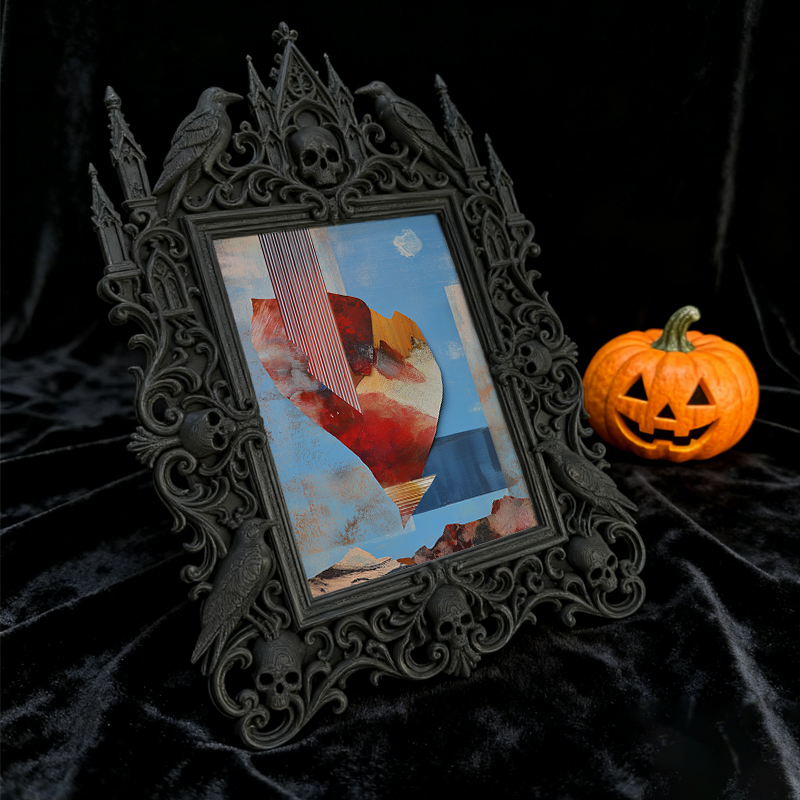 Trend-leading Gothic Dark-style Photo Frame | Gothic Wedding Bridal Shower Decor, Photo Ornament, Wall/Table Dual-use, Eco-friendly Frame