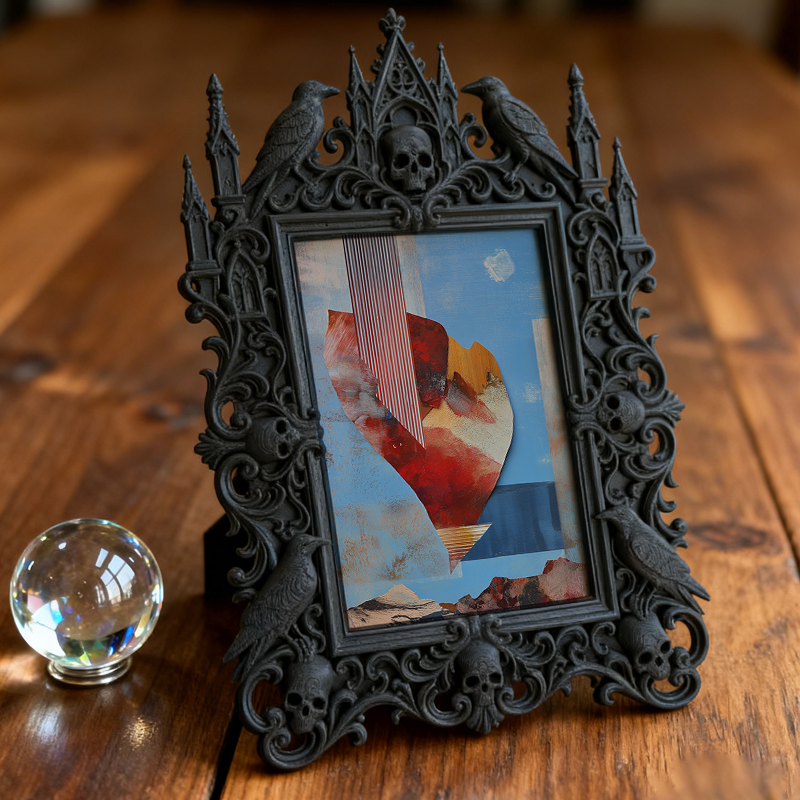 Trend-leading Gothic Dark-style Photo Frame | Gothic Wedding Bridal Shower Decor, Photo Ornament, Wall/Table Dual-use, Eco-friendly Frame