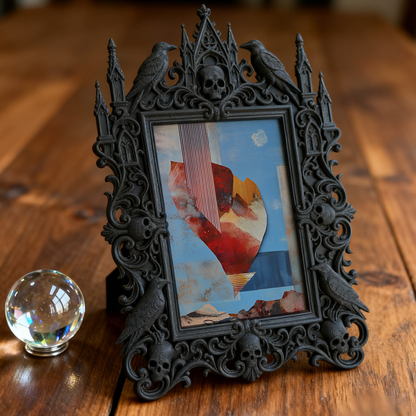 Trend-leading Gothic Dark-style Photo Frame | Gothic Wedding Bridal Shower Decor, Photo Ornament, Wall/Table Dual-use, Eco-friendly Frame