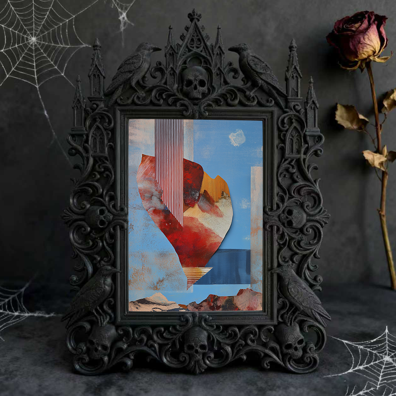 Trend-leading Gothic Dark-style Photo Frame | Gothic Wedding Bridal Shower Decor, Photo Ornament, Wall/Table Dual-use, Eco-friendly Frame