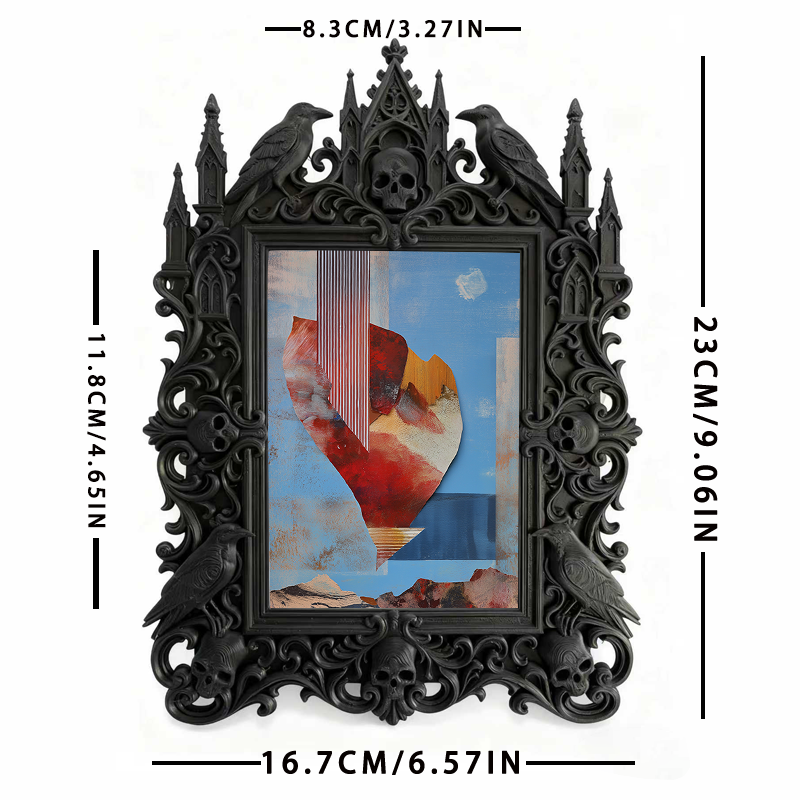 Trend-leading Gothic Dark-style Photo Frame | Gothic Wedding Bridal Shower Decor, Photo Ornament, Wall/Table Dual-use, Eco-friendly Frame