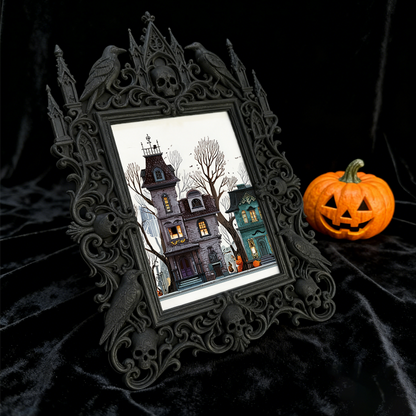 Must-snag Gothic Dark-style Photo Frame | Horror Movie Marathon Night Decor, Photo Ornament, Wall-mountable & Tabletop, Slim Frame