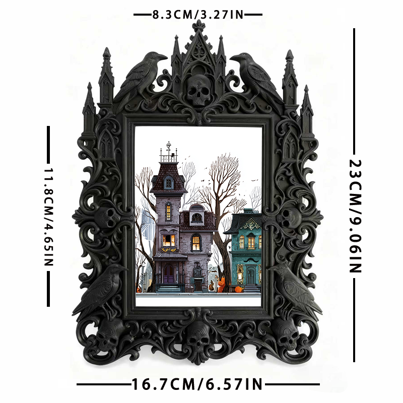Must-snag Gothic Dark-style Photo Frame | Horror Movie Marathon Night Decor, Photo Ornament, Wall-mountable & Tabletop, Slim Frame