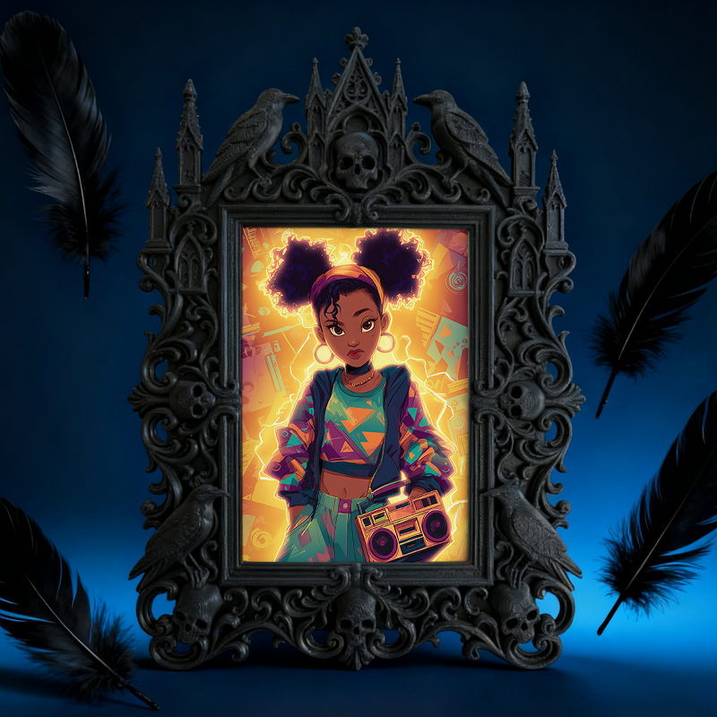 5-star-favorite Gothic Dark-style Photo Frame | Werewolf Themed Campfire Party Decor, Photo Ornament, Dual-use Display, Sturdy Frame