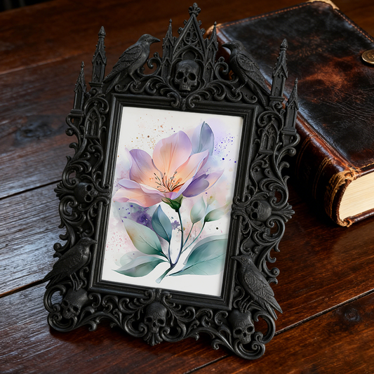 Exclusive-release Gothic Dark-style Photo Frame | Occult Herbalism Workshop Decor, Photo Ornament, Wall-mountable & Tabletop, Collectible Fr