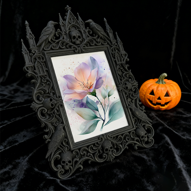 Exclusive-release Gothic Dark-style Photo Frame | Occult Herbalism Workshop Decor, Photo Ornament, Wall-mountable & Tabletop, Collectible Fr