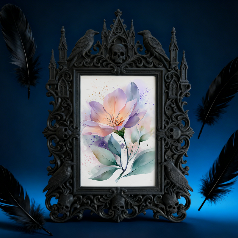 Exclusive-release Gothic Dark-style Photo Frame | Occult Herbalism Workshop Decor, Photo Ornament, Wall-mountable & Tabletop, Collectible Fr