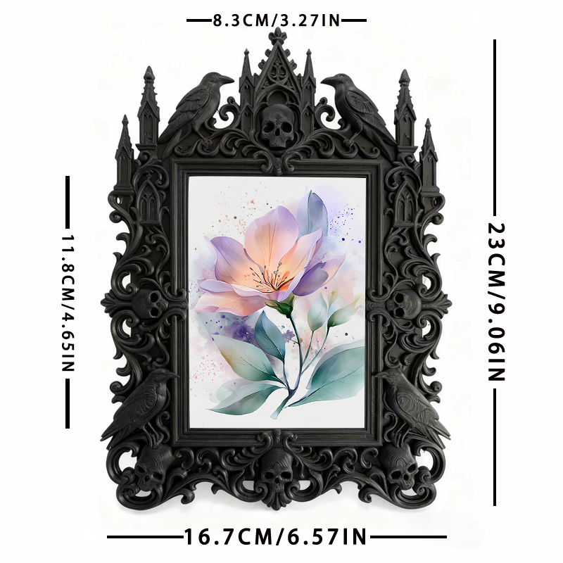 Exclusive-release Gothic Dark-style Photo Frame | Occult Herbalism Workshop Decor, Photo Ornament, Wall-mountable & Tabletop, Collectible Fr
