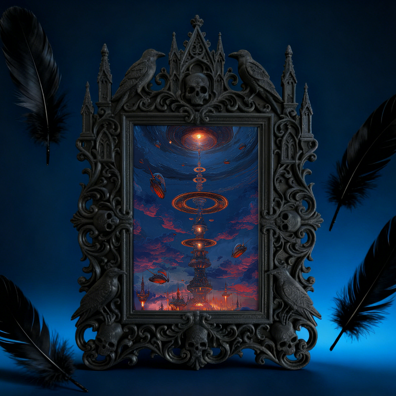 Sought-after Gothic Dark-style Photo Frame | Gothic Birthday Dinner Party Decor, Photo Ornament, Wall/Table Dual-use, Rustic Frame