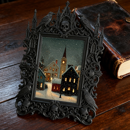 Insta-viral Gothic Dark-style Photo Frame | Paranormal Investigation Team Meetup Decor, Photo Ornament, Wall-mountable & Tabletop, High-glos