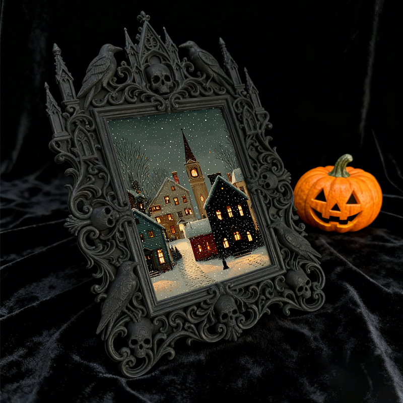 Insta-viral Gothic Dark-style Photo Frame | Paranormal Investigation Team Meetup Decor, Photo Ornament, Wall-mountable & Tabletop, High-glos