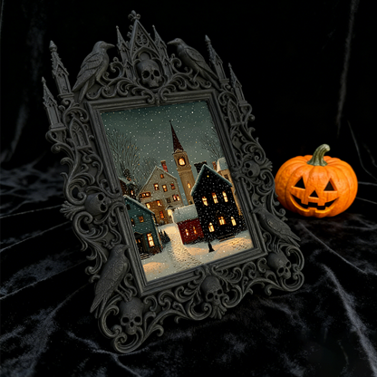 Insta-viral Gothic Dark-style Photo Frame | Paranormal Investigation Team Meetup Decor, Photo Ornament, Wall-mountable & Tabletop, High-glos