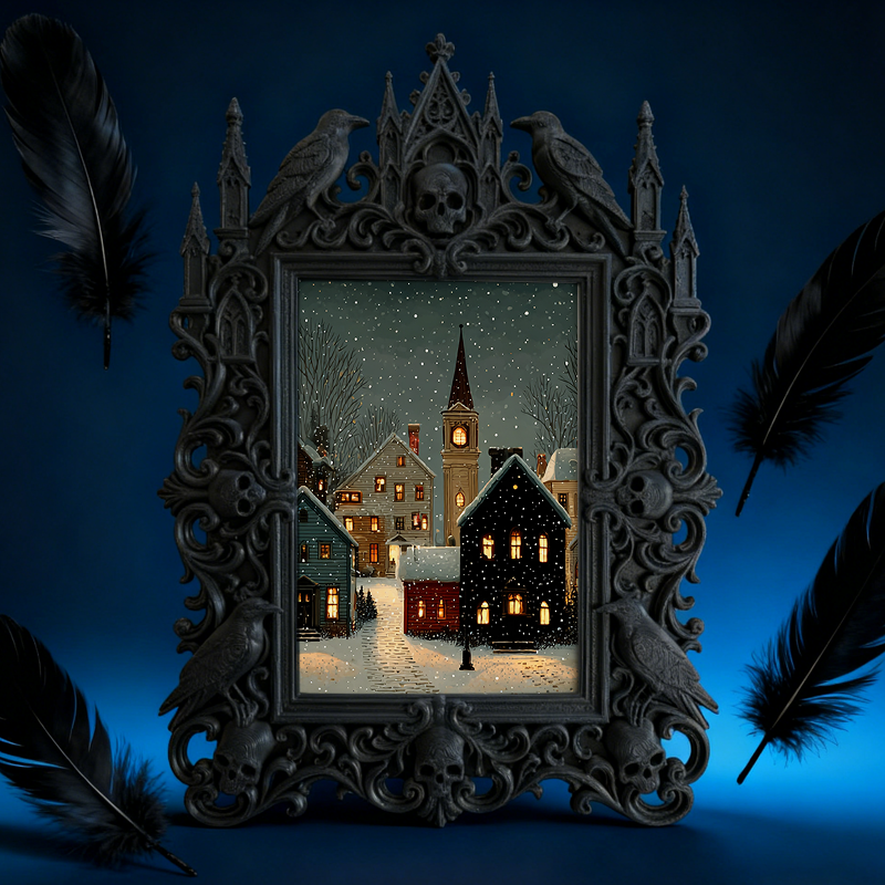 Insta-viral Gothic Dark-style Photo Frame | Paranormal Investigation Team Meetup Decor, Photo Ornament, Wall-mountable & Tabletop, High-glos