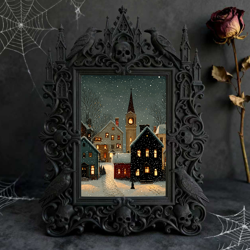 Insta-viral Gothic Dark-style Photo Frame | Paranormal Investigation Team Meetup Decor, Photo Ornament, Wall-mountable & Tabletop, High-glos