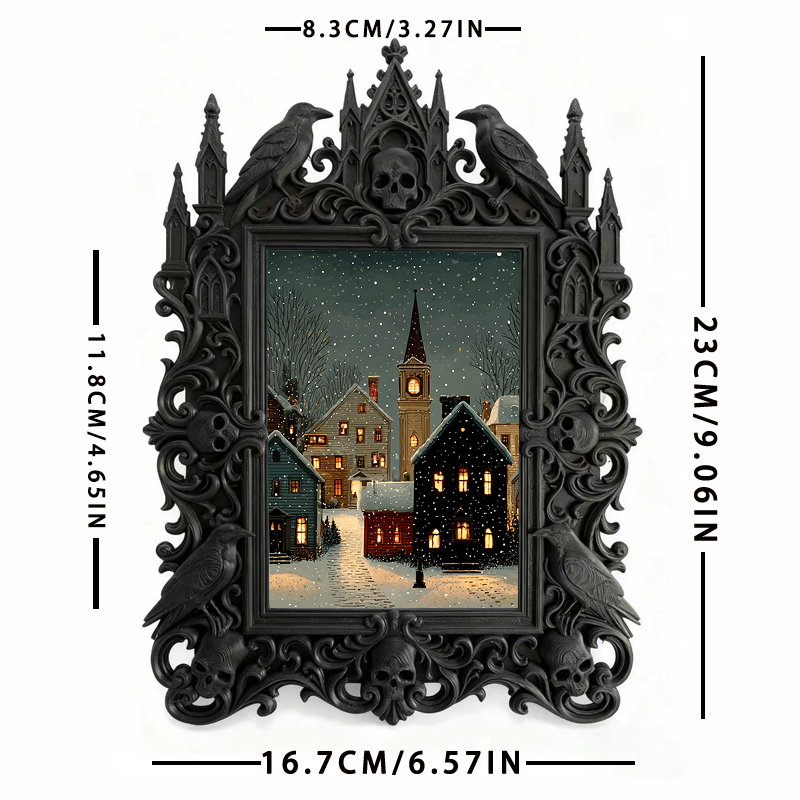 Insta-viral Gothic Dark-style Photo Frame | Paranormal Investigation Team Meetup Decor, Photo Ornament, Wall-mountable & Tabletop, High-glos