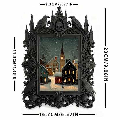 Insta-viral Gothic Dark-style Photo Frame | Paranormal Investigation Team Meetup Decor, Photo Ornament, Wall-mountable & Tabletop, High-glos