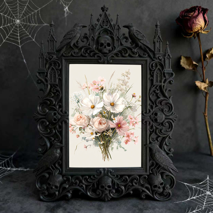 Edgy-cool Gothic Dark-style Photo Frame | Dark Academia Book Club Meeting Decor, Photo Ornament, Dual-use Display, Minimalist Frame