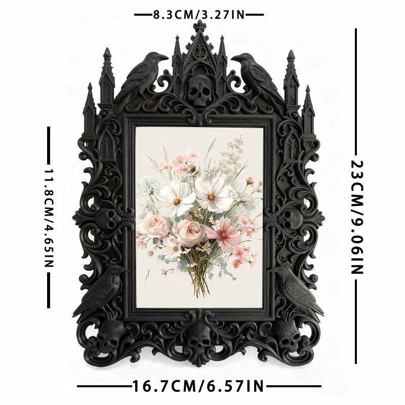 Edgy-cool Gothic Dark-style Photo Frame | Dark Academia Book Club Meeting Decor, Photo Ornament, Dual-use Display, Minimalist Frame