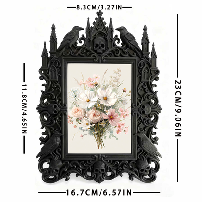 Edgy-cool Gothic Dark-style Photo Frame | Dark Academia Book Club Meeting Decor, Photo Ornament, Dual-use Display, Minimalist Frame