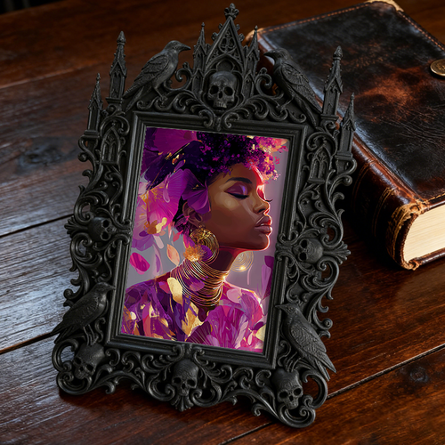 Luxe-rustic Gothic Dark-style Photo Frame | Gothic Anniversary Celebration Decor, Photo Ornament, Wall-mountable & Tabletop, Practical Frame