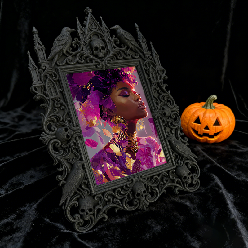 Luxe-rustic Gothic Dark-style Photo Frame | Gothic Anniversary Celebration Decor, Photo Ornament, Wall-mountable & Tabletop, Practical Frame