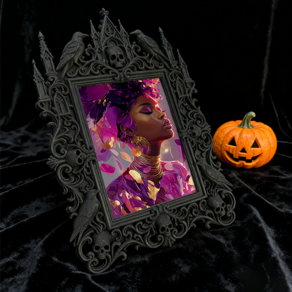 Luxe-rustic Gothic Dark-style Photo Frame | Gothic Anniversary Celebration Decor, Photo Ornament, Wall-mountable & Tabletop, Practical Frame