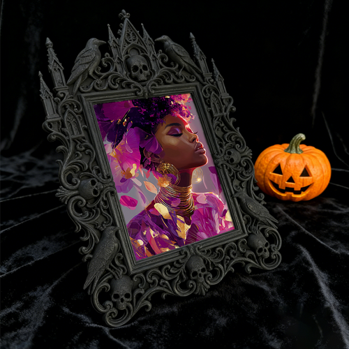 Luxe-rustic Gothic Dark-style Photo Frame | Gothic Anniversary Celebration Decor, Photo Ornament, Wall-mountable & Tabletop, Practical Frame