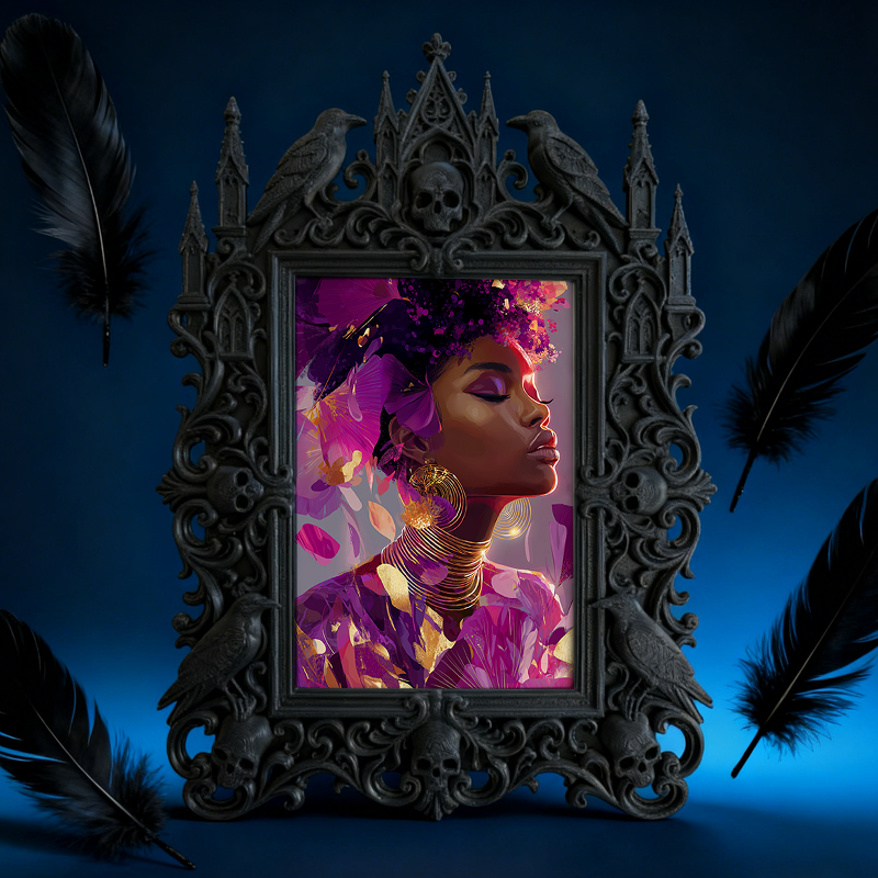 Luxe-rustic Gothic Dark-style Photo Frame | Gothic Anniversary Celebration Decor, Photo Ornament, Wall-mountable & Tabletop, Practical Frame