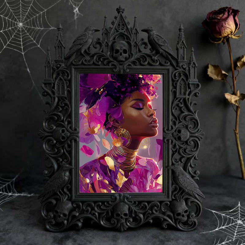 Luxe-rustic Gothic Dark-style Photo Frame | Gothic Anniversary Celebration Decor, Photo Ornament, Wall-mountable & Tabletop, Practical Frame