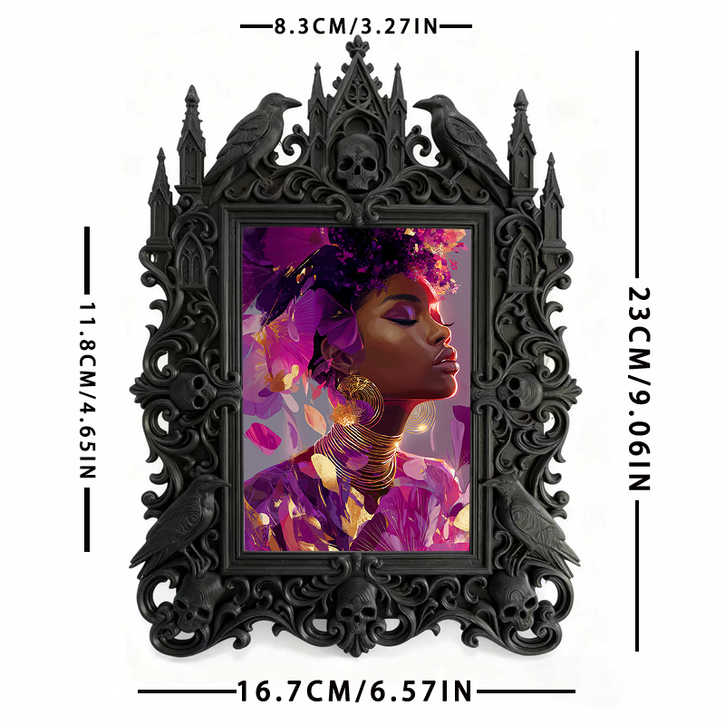 Luxe-rustic Gothic Dark-style Photo Frame | Gothic Anniversary Celebration Decor, Photo Ornament, Wall-mountable & Tabletop, Practical Frame