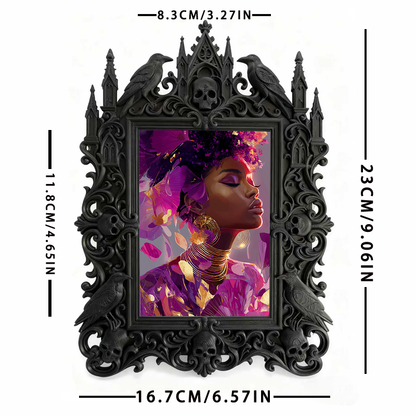 Luxe-rustic Gothic Dark-style Photo Frame | Gothic Anniversary Celebration Decor, Photo Ornament, Wall-mountable & Tabletop, Practical Frame