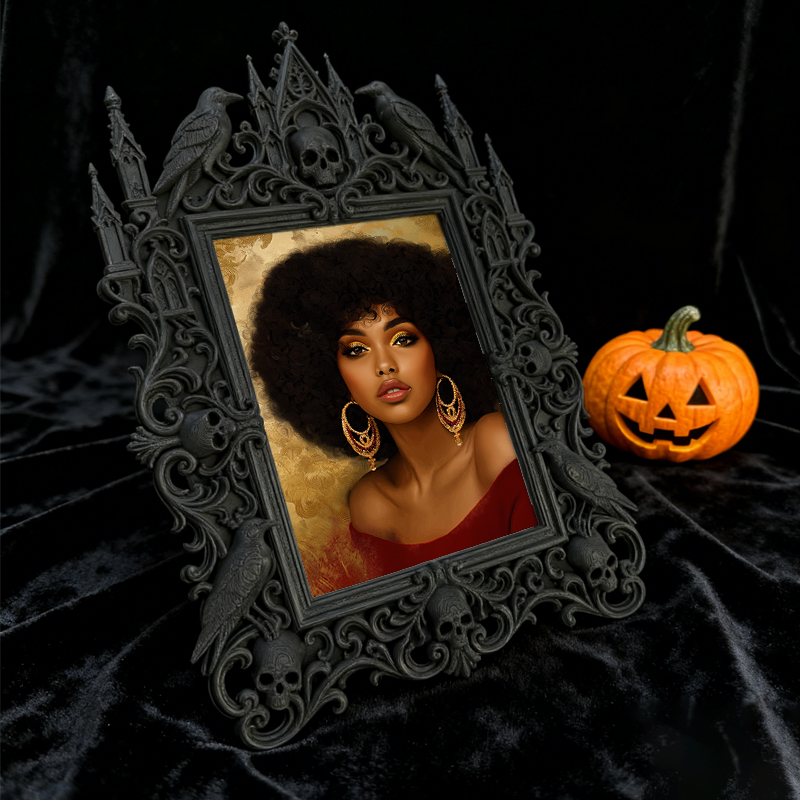 Rare-treasure Gothic Dark-style Photo Frame | Vampire Cosplay Convention Decor, Photo Ornament, Wall/Table Dual-use, Artistic Frame