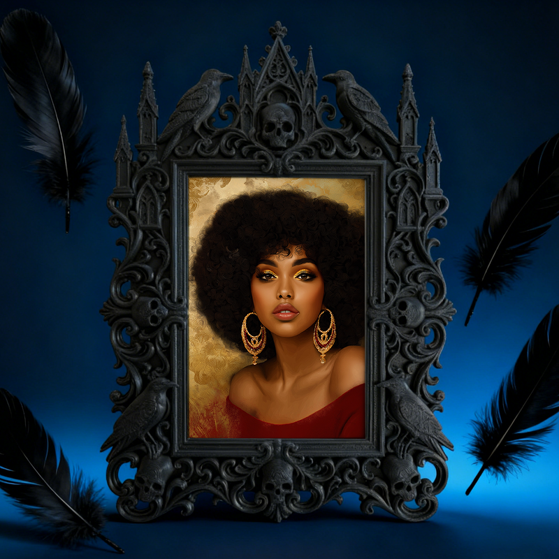 Rare-treasure Gothic Dark-style Photo Frame | Vampire Cosplay Convention Decor, Photo Ornament, Wall/Table Dual-use, Artistic Frame