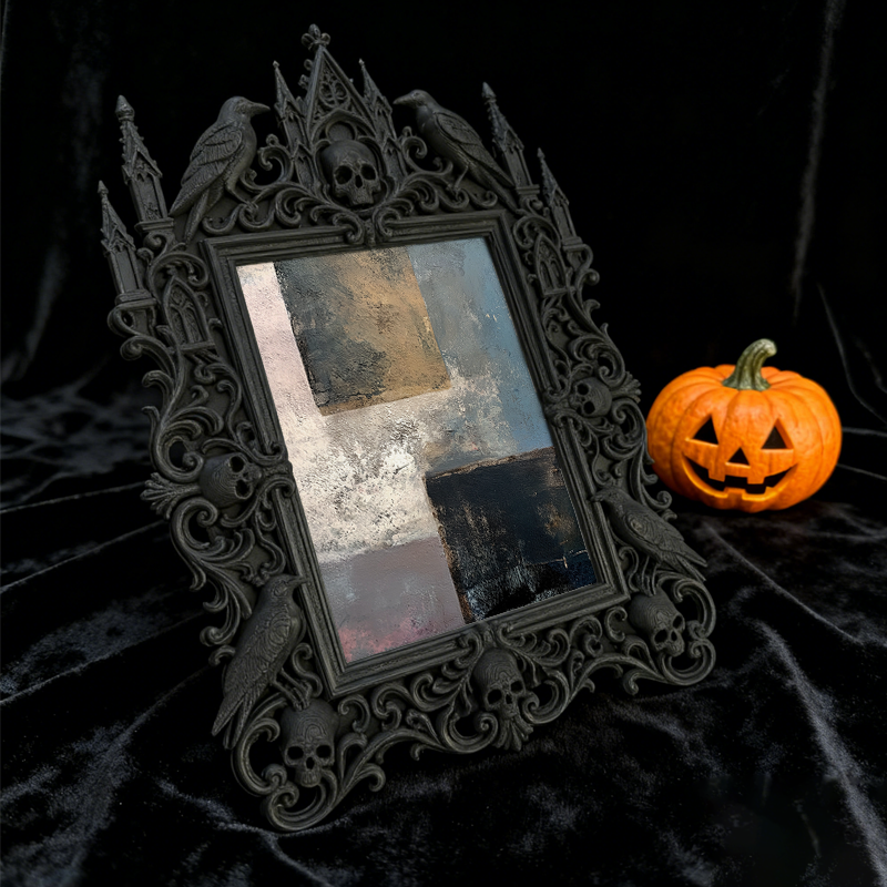 One-of-a-kind Gothic Dark-style Photo Frame | Witchy Moon Ritual Party Decor, Photo Ornament, Wall-mountable & Tabletop, Portable Frame