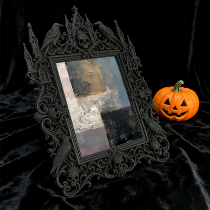 One-of-a-kind Gothic Dark-style Photo Frame | Witchy Moon Ritual Party Decor, Photo Ornament, Wall-mountable & Tabletop, Portable Frame