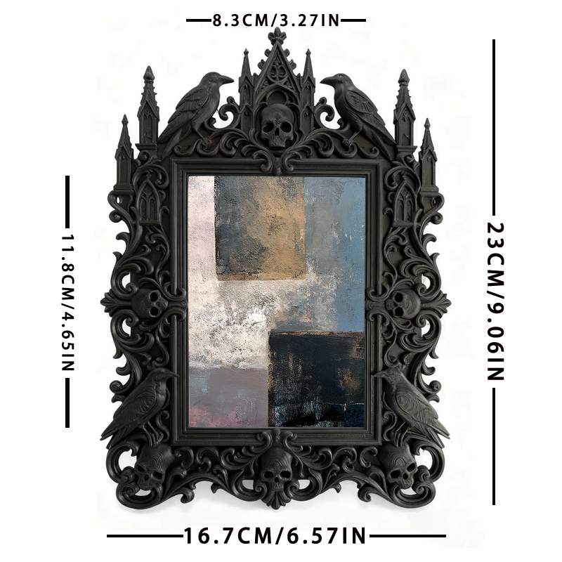 One-of-a-kind Gothic Dark-style Photo Frame | Witchy Moon Ritual Party Decor, Photo Ornament, Wall-mountable & Tabletop, Portable Frame